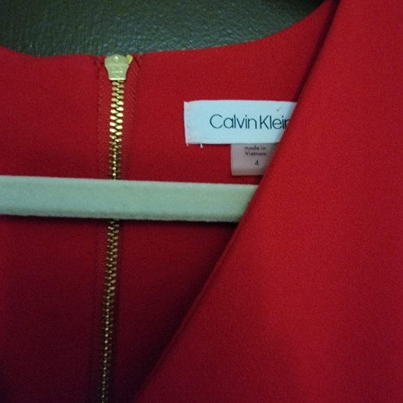 Red Calvin Klein dress, size 4 - Picture 3 of 6